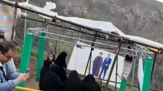 حضور خانواده ابراهیم رئیسی در محل سقوط بالگرد