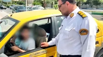رانندگی دختر ۱۳ ساله با تاکسی در ساوه