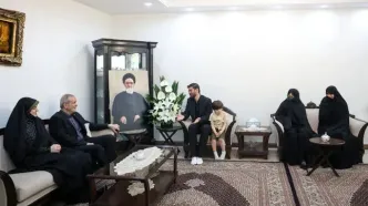 دیدار دکتر پزشکیان با خانواده امام جمعه فقید تبریز و سرتیم حفاظت شهید رئیسی