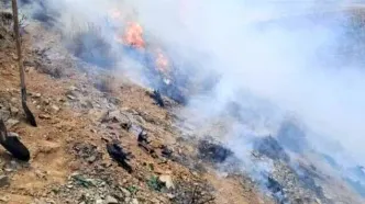 انفجار ناشی از برخورد ریزپرنده در شیراز / اراضی کشاورزی دچار حریق شد