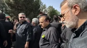 حضور علی لاریجانی در مراسم تشییع سردار حاجی زاده