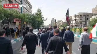 حضور عراقچی با محافظت امنیتی در تشییع پیکر شهدای اقتدار