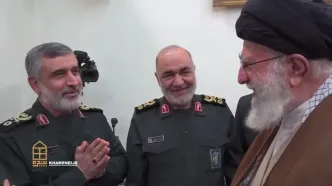 لحظاتی از دیدار فرماندهان شهید سلامی، حاجی‌زاده و کاظمی با رهبر معظم انقلاب