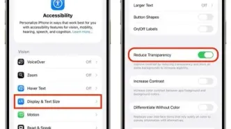 چطور مقدار شفافیت در طراحی iOS 26 کاهش دهیم