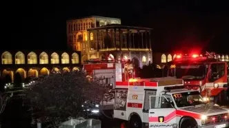 فوری| آتش‌سوزی در میدان نقش‌جهان اصفهان + عکس