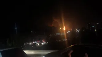 آتش‌سوزی در یکی از مخازن انبار نفت غرب تهران