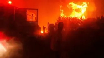 آتش سوزی جنگلی در جزیره «خیوس» یونان