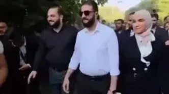 ببینید؛ حضور جولانی و همسرش در پارکی در دمشق