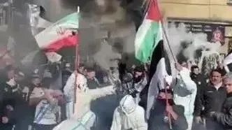 حمایت هواداران آرژانتینی از ایران با حمل تابوت اسرائیل!