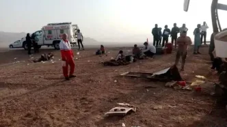 واژگونی اتوبوس بندرعباس در یزد