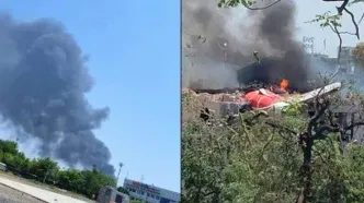 واضح‌ترین تصاویر از پرواز تا لحظه سقوط وحشتناک هواپیمای هندی+فیلم