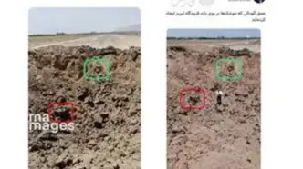 تصویری از گودال عمیق روی باند فرودگاه تبریز | بزرگنمایی حمله اسرائیل به فرودگاه تبریز