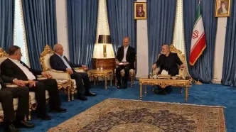 دیدار دبیر شورای عالی امنیت ملی کشورمان با معاون دبیرکل جبهه مردمی آزادی فلسطین