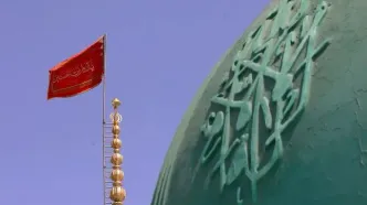 تصاویر؛ پرچم سرخ انتقام بر گنبد مسجد مقدس جمکران