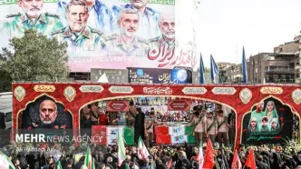 تشییع پیکر ۶۰ شهید اقتدار در تهران