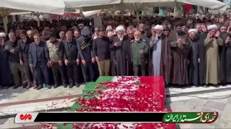 ببینید؛ اقامه نماز بر پیکر مطهر شهدای اقتدار ایران