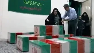 لحظاتی از وداع خانواده‌های شهدای حمله اسرائیل