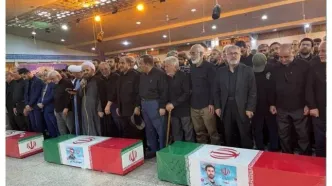 پیکر مطهر سردار ربانی، همسر و فرزند شهیدش در آغوش خاک آرام گرفت