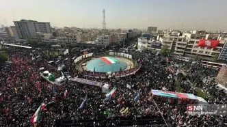 حضور علی شمخانی در مراسم وداع با شهدای تهران