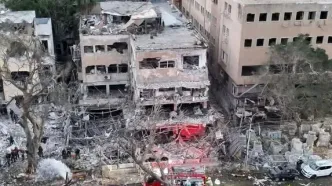 لحظه اصابت موشک در نزدیکی یکی از اشغالگران