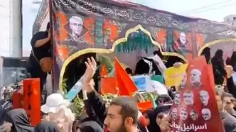 حضور آذری‌جهرمی و آشنا در مراسم تشییع شهدای اقتدار