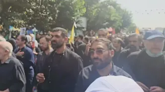 حضور محمدباقر قالیباف در تشییع شهدای اقتدار