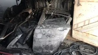 حریق در انبار لوازم یدکی خودرو در جاده قدیم کرج