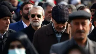 علی لاریجانی در مراسم تدفین سردار حاجی‌زاده
