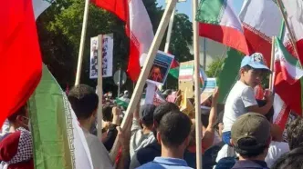 تظاهرات در برلین در حمایت از ایران