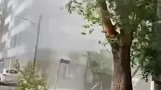 لحظه انفجار در محدوده خیابان ولیعصر تهران