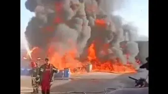 آتش‌سوزی گسترده در یک کارگاه نفتی اصفهان