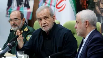 حضور پزشکیان در نشست با رئیس و معاونین بنیاد شهید