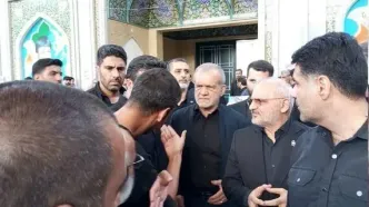 حضور پزشکیان در مراسم گرامیداشت فرماندهان شهید قرارگاه خاتم الانبیاء