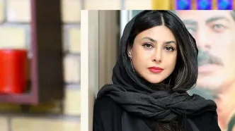 ژست و استایل هنری آزاده صمدی در یک گالری