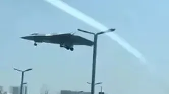 لحظات فرود جنگنده چینی آمریکایی ها را شوکه کرد