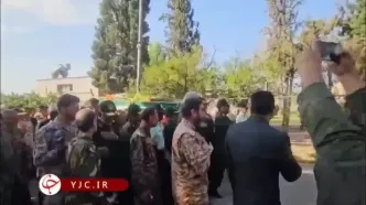 استقبال از پیکر شهید سرافراز غلامحسین غیب‌پرور در فرودگاه شیراز