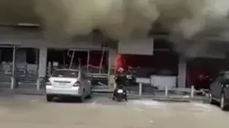ببینید؛ لحظه وقوع آتش‌سوزی یک پمپ بنزین در تایلند پس از اصابت موشک‌