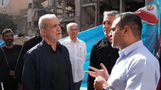 بازدید پزشکیان از برخی مناطق آسیب‌دیده از تهاجم رژیم صهیونیستی