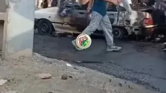 حادثه ای دیگر به دلیل بی احتیاطی / آتش سوزی پراید در بزرگراه یاسینی