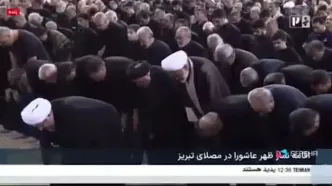 رئیس‌جمهور در صف نماز ظهر عاشورای تبریز