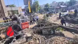اولین لحظات بعد از حمله اسراییل به میدان قدس تجریش