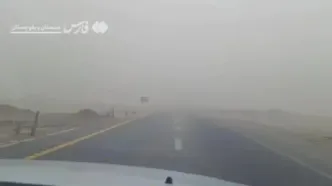 شدت طوفان امروز در جادهٔ زابل-زاهدان