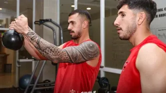 ۵ ثانیه از تمرین پرسپولیس در سالن بدنسازی