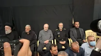 حضور رئیس ستادکل نیروهای مسلح و قالیباف در مراسم چهلمین روز شهادت سرلشکر باقری +عکس