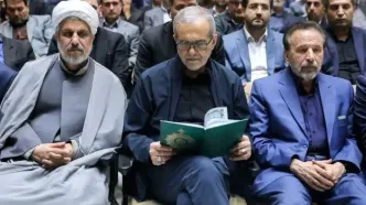 حضور پزشکیان در مراسم یادبود حسین طیب‌نیا