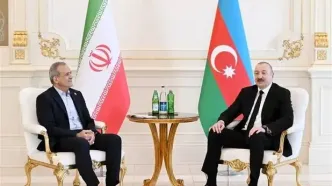 دیدار پزشکیان و الهام علی اف در آذربایجان + ویدئو