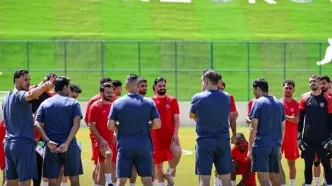 شماره عجیب دروازه‌بان پرسپولیس در تمرینات!