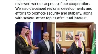 توئیت وزیر دفاع عربستان پس از دیدار با عراقچی