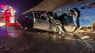 خواب‌آلودگی راننده نیسان، جان ۳ نفر را گرفت
