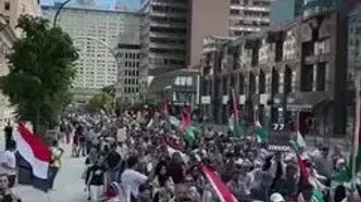 تظاهرات حمایت از فلسطین در شهر مونترال کانادا